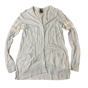 GAP Light Blue Cotton Varsity Stripe Cardigan Sweater - Small